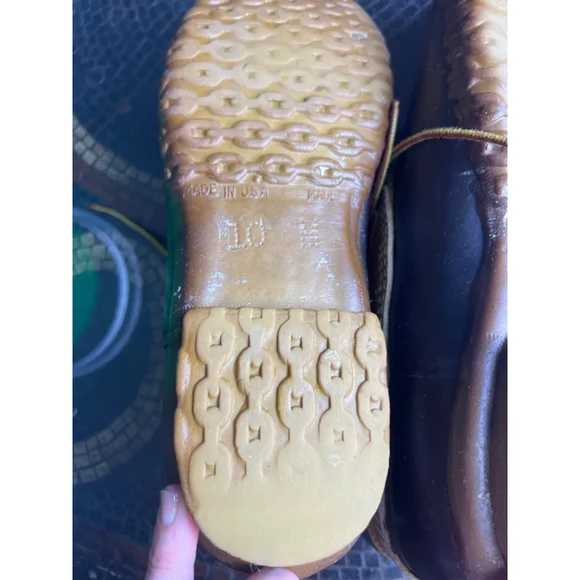 L.L. Bean Maine Hunting Shoe Duck Shoes 10MMade in USABrown Leather Rubber